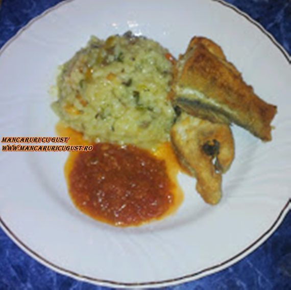 Salau Prajit cu Garnitura de Orez cu Ciuperci Reteta MancaruriCuGust