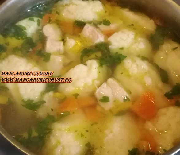 supa de pui cu galuste de gris