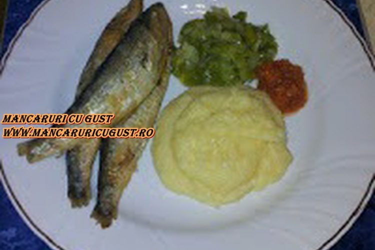 sprot prajit cu mamaliga si praz reteta