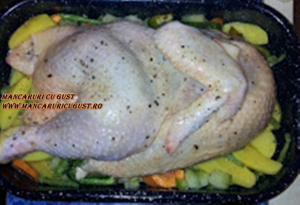 Pui cu legume si ierburi aromatice