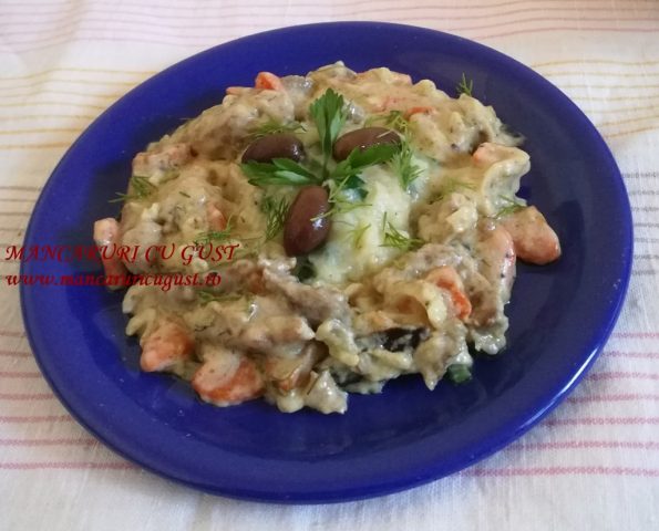 Beef Stroganoff vita reteta