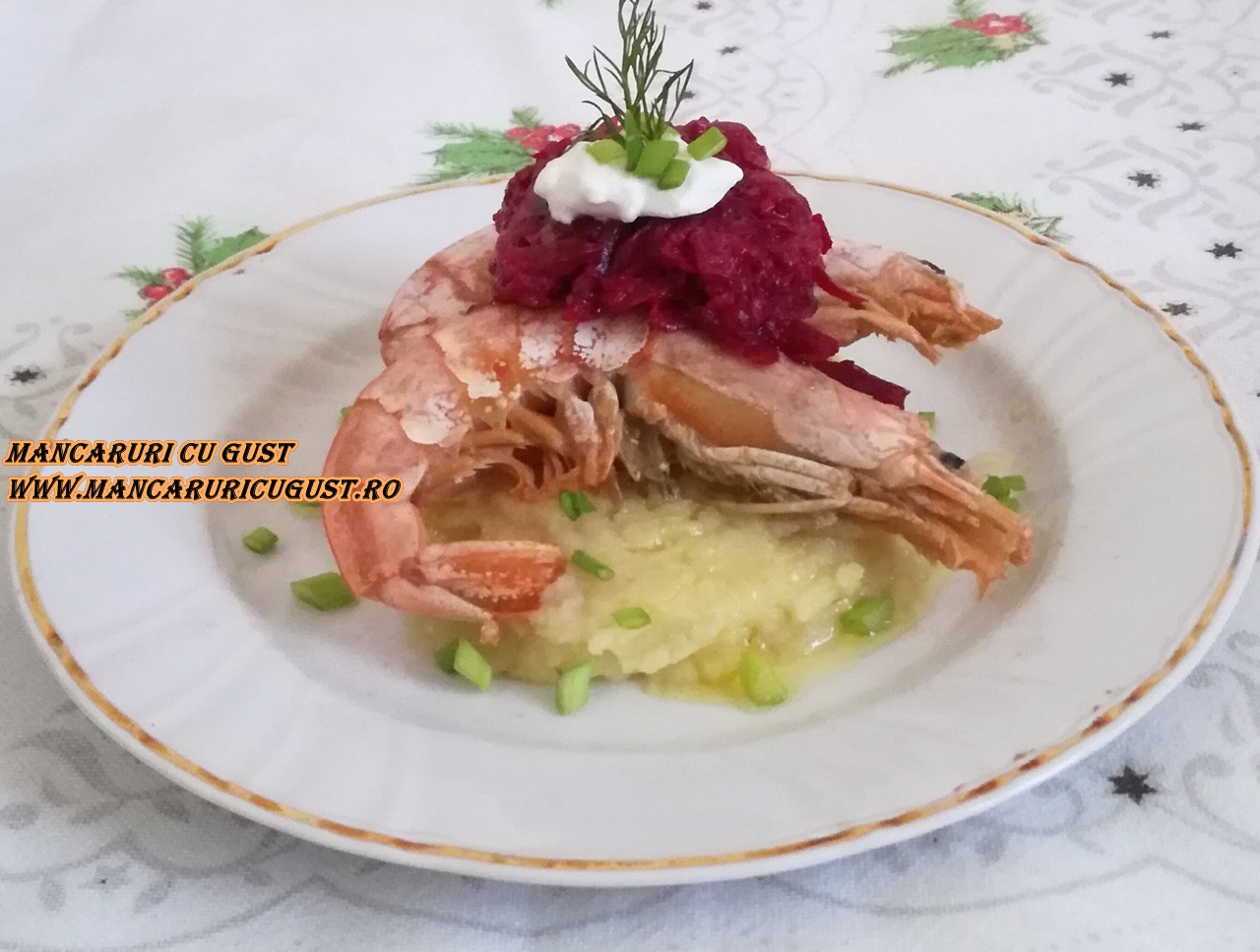 Reteta Creveti cu piure si salata