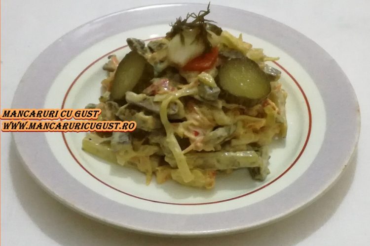 Salata de ficat si inima de manzat la gratar