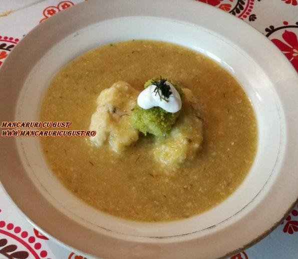 supa crema de broccol cu galusti