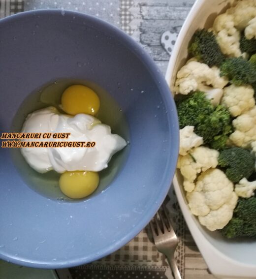 Sufleu de broccoli cu conopida