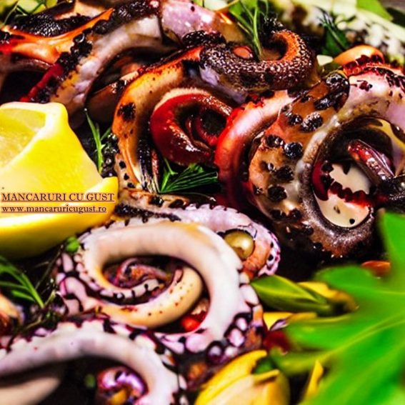 Caracatita la gratar in stil mediteranean cu ierburi aromatice
